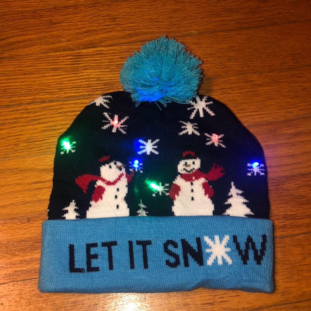Christmas snowman children’s light up winter hat